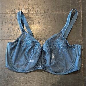 Empreinte Morocco France Floral Embroidered Elegant Blue Lace Bra Underwire Lace